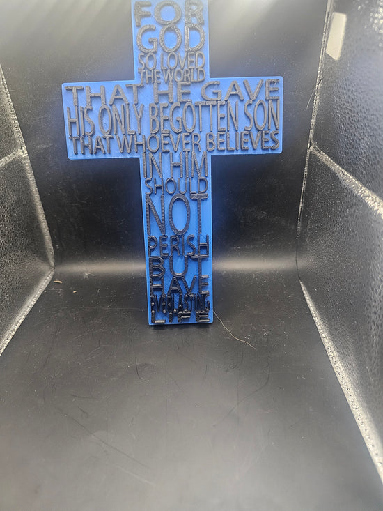 3d printed John 3:16 cross