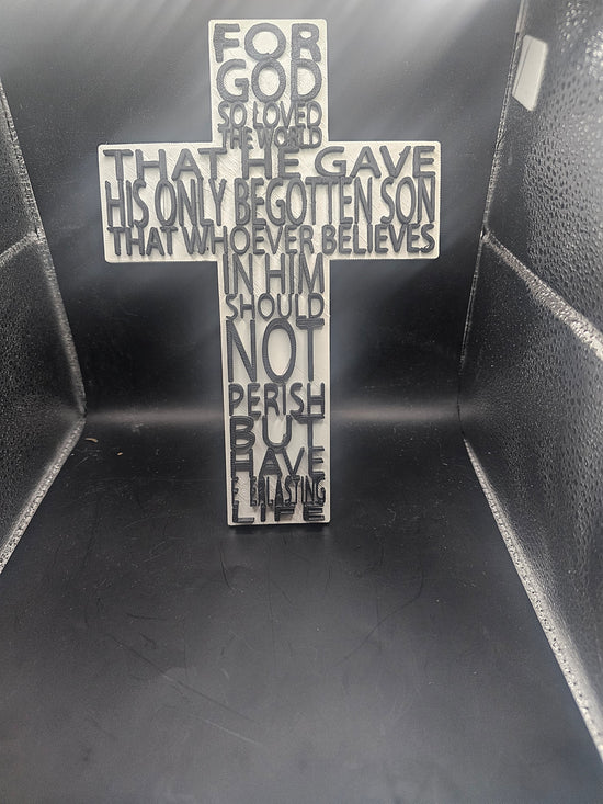 3d printed John 3:16 cross
