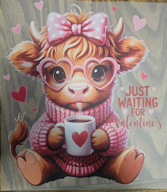 Highland Cow with Coffee – Funny Valentine&