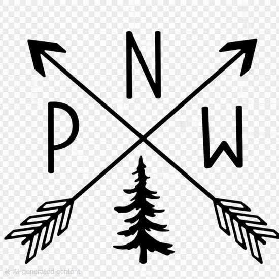 Pacific northwest forest tree black image