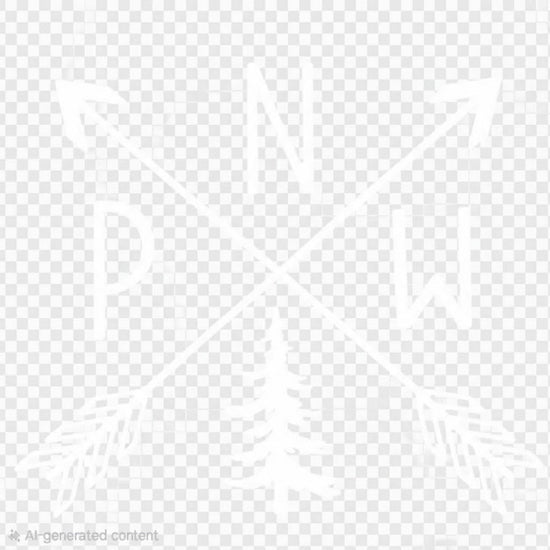 Pacific northwest forest tree white image